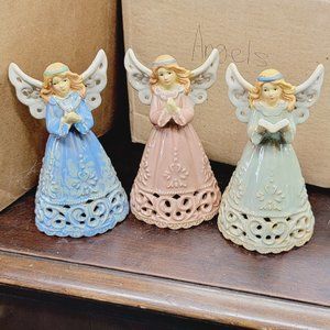 vintage porcelain angels , bells